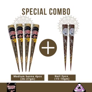 Tinted Touch Combo 3 – medium and nail henna cones set
