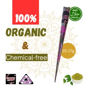 100% Organic Henna Cone – Natural Mehndi for Hands, Bridal-Quality Stain, Chemical-Free